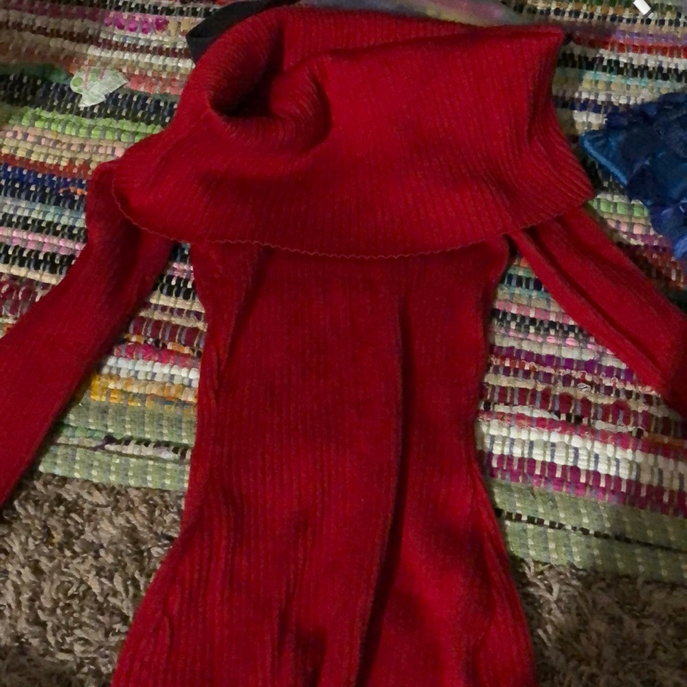 Red slim long dress